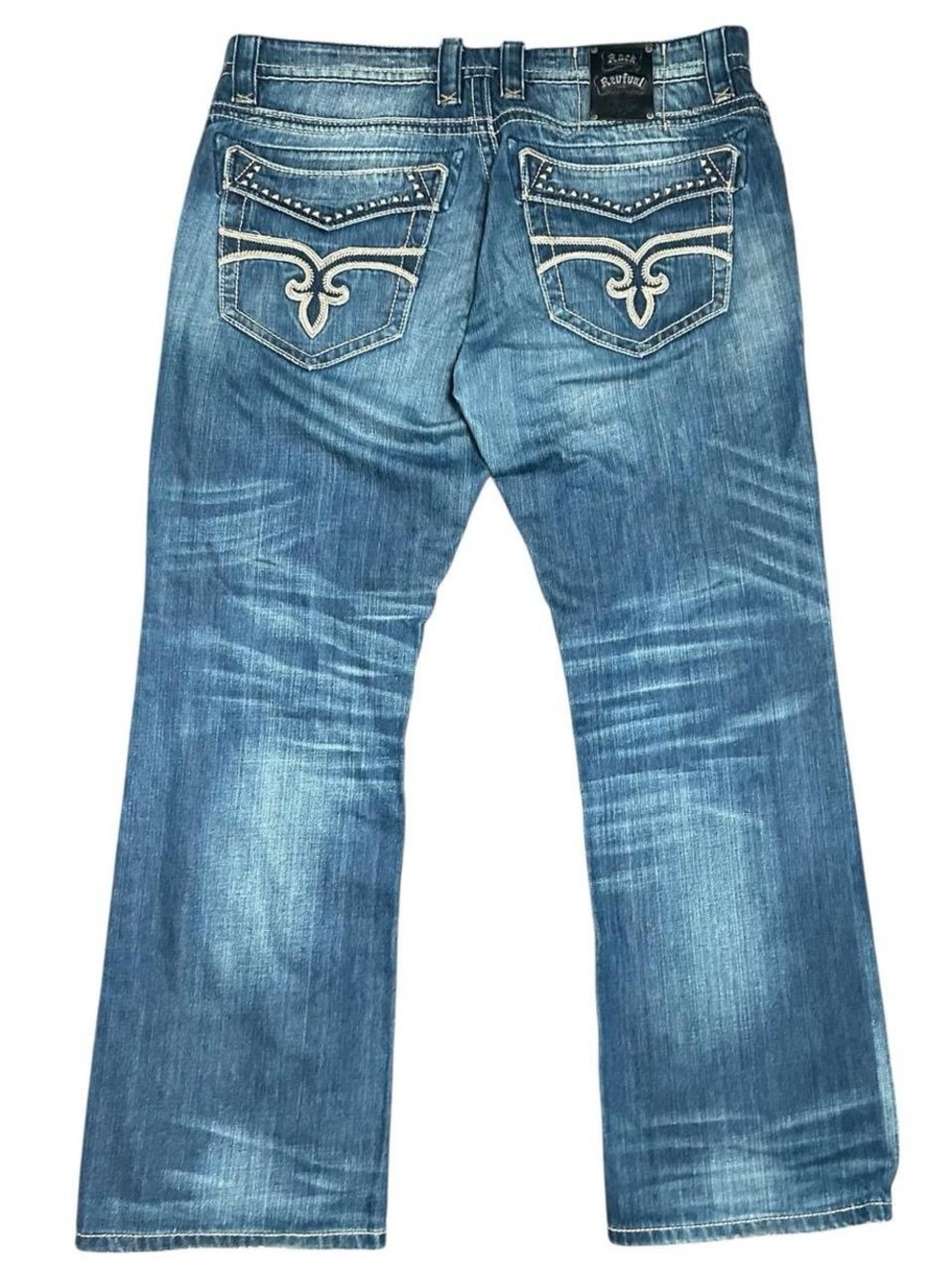 Y2K Rock Revival Lucas Straight Leg Blue Denim Jeans